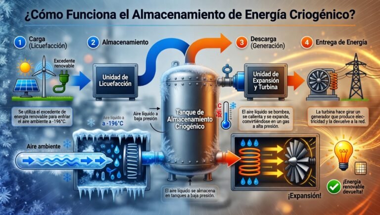 El almacenamiento criogénico de energía se presenta como una solución de vanguardia para uno de los mayores retos del sector renovable: la intermitencia.